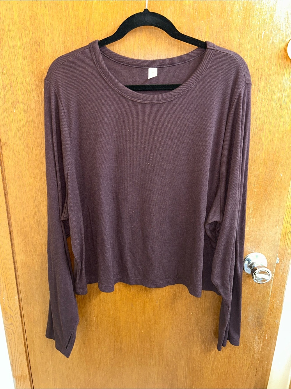 Old Navy Burgundry Ultralite Ribbed Crop Top
